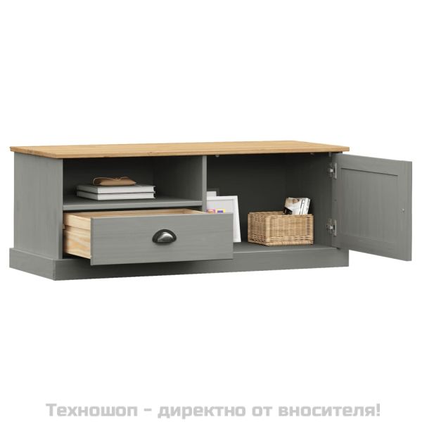ТВ шкаф "VIGO" сив 106x40x40 см бор масив