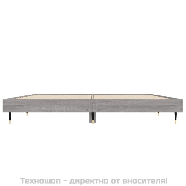 Рамка за легло, сив сонома, 135x190 см, инженерно дърво