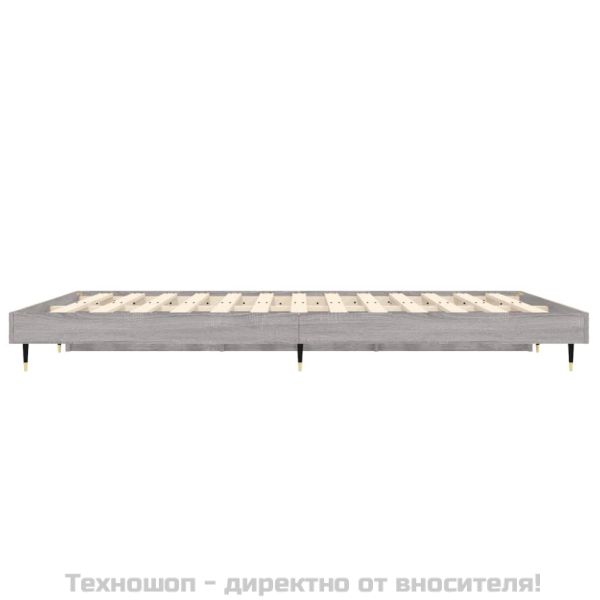 Рамка за легло, сив сонома, 135x190 см, инженерно дърво