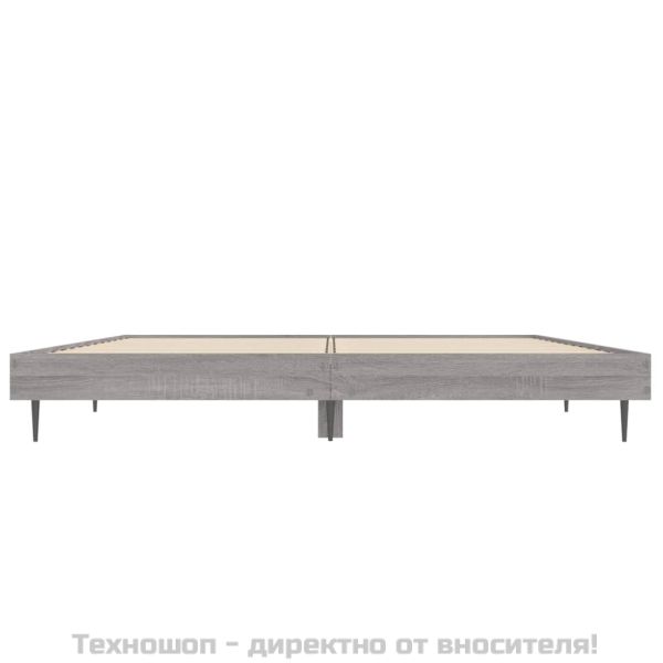 Рамка за легло, сив сонома, 135x190 см, инженерно дърво