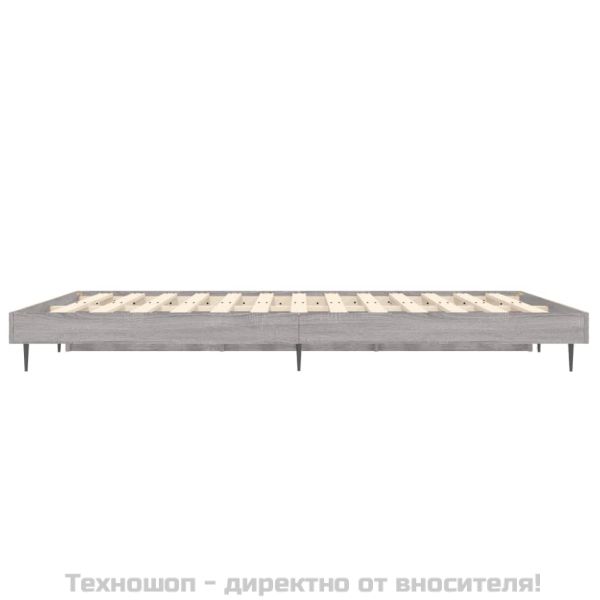 Рамка за легло, сив сонома, 135x190 см, инженерно дърво