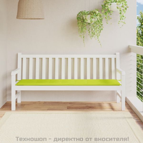 Възглавница за пейка яркозелена 180x50x3 см оксфорд плат