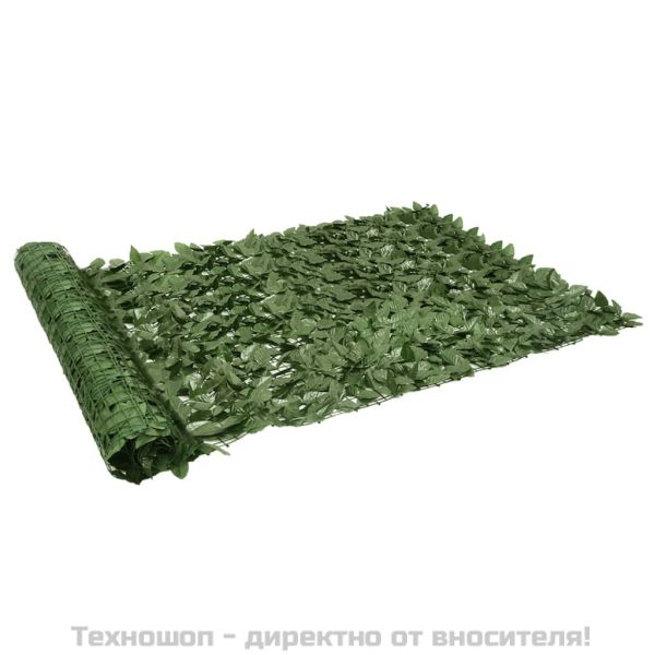 Балконски параван с тъмнозелени листа, 500x150 см