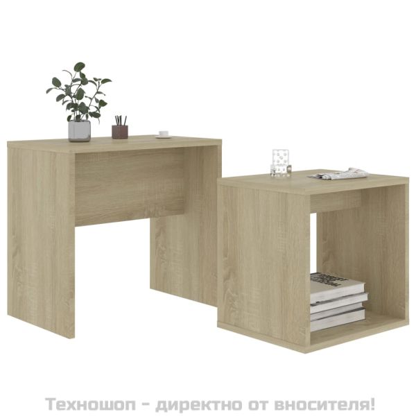 Комплект маси за кафе, дъб сонома, 48x30x45 см, инженерно дърво