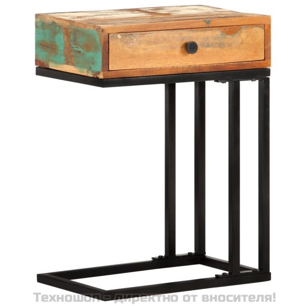 U-образна странична маса 45x30x61 см регенерирано дърво масив