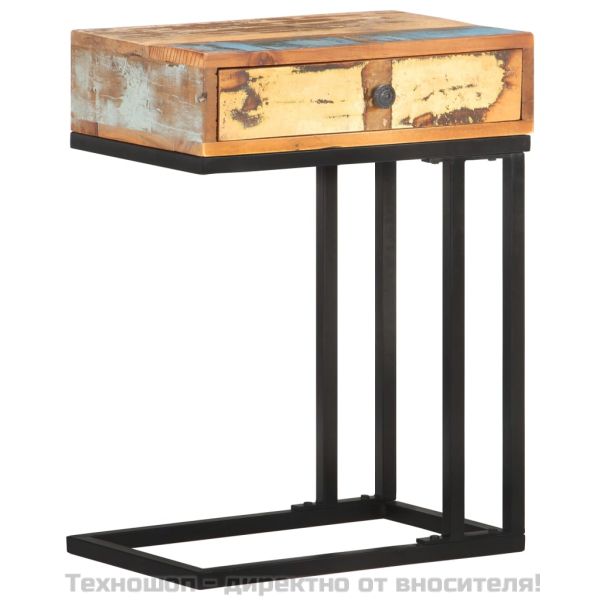 U-образна странична маса 45x30x61 см регенерирано дърво масив