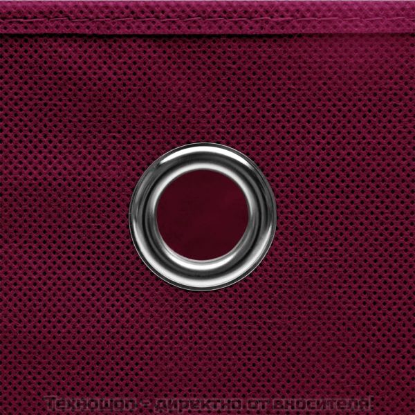 Кутии за съхранение 4 бр тъмночервени 32x32x32 см плат