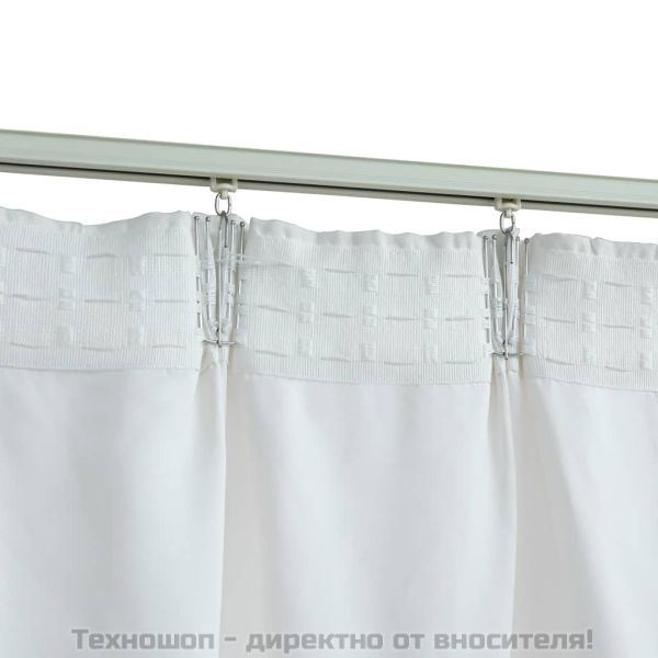 Затъмняващи завеси с куки, 2 бр, белезникави, 140x245 см