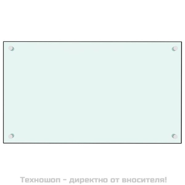 Кухненски гръб, бял, 70х40 см, закалено стъкло