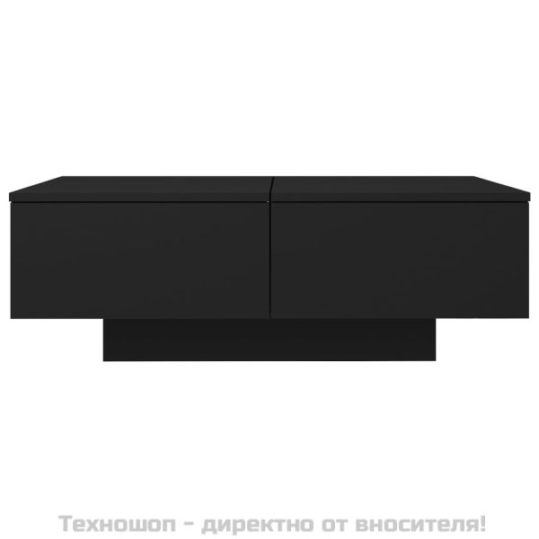 Маса за кафе, черна, 90x60x31 см, инженерно дърво