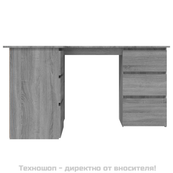 Бюро, сив сонома, 145x100x76 см, инженерно дърво