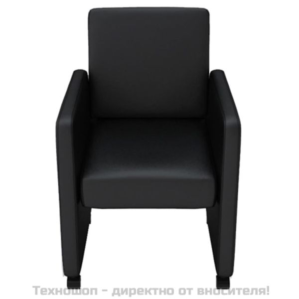Трапезни столове, 6 бр, черни, изкуствена кожа