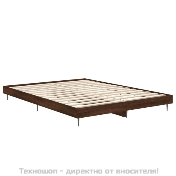 Рамка за легло, кафяв дъб, 135x190 см, инженерно дърво