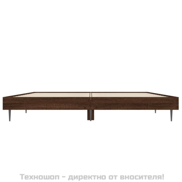 Рамка за легло, кафяв дъб, 135x190 см, инженерно дърво