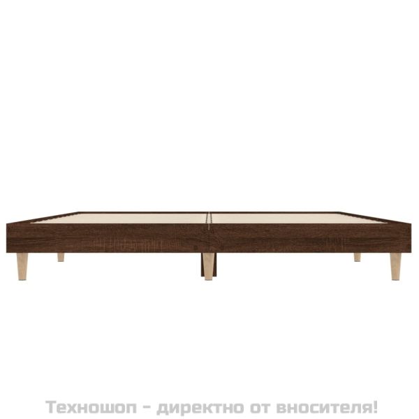 Рамка за легло, кафяв дъб, 135x190 см, инженерно дърво