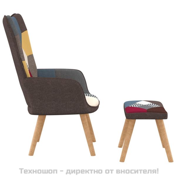 Релаксиращ стол с табуретка, пачуърк, плат