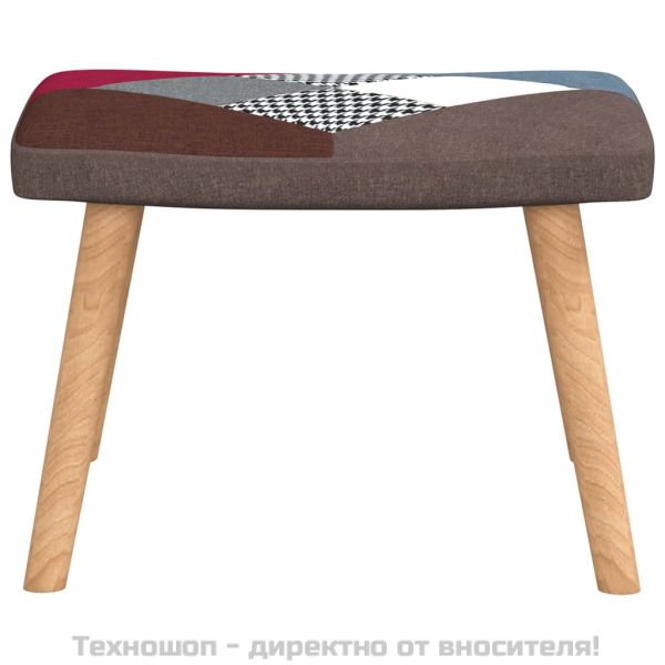 Релаксиращ стол с табуретка, пачуърк, плат