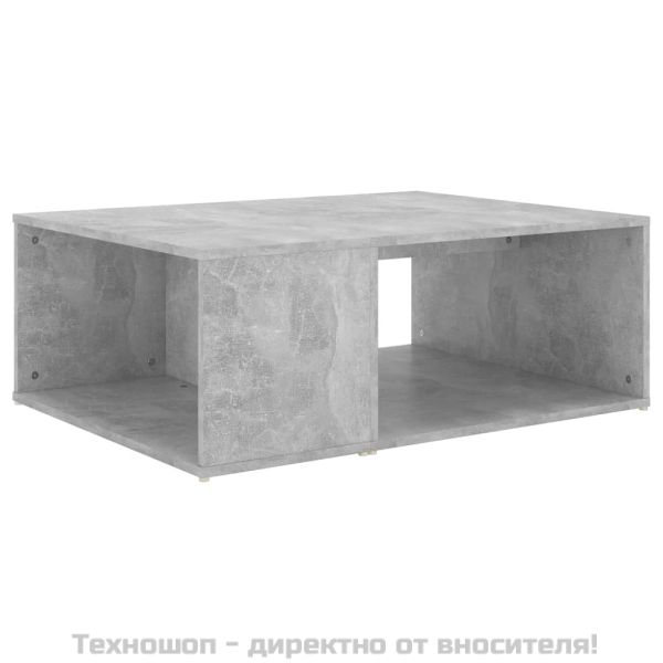Маса за кафе, бетонно сива, 90x67x33 см, инженерно дърво