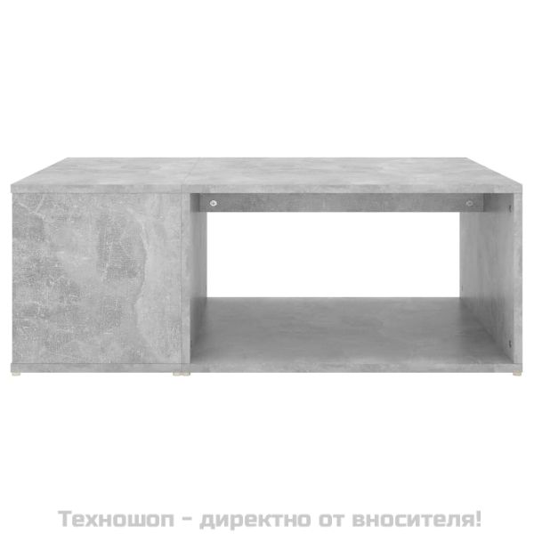 Маса за кафе, бетонно сива, 90x67x33 см, инженерно дърво