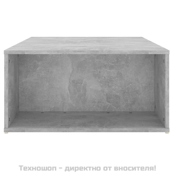 Маса за кафе, бетонно сива, 90x67x33 см, инженерно дърво