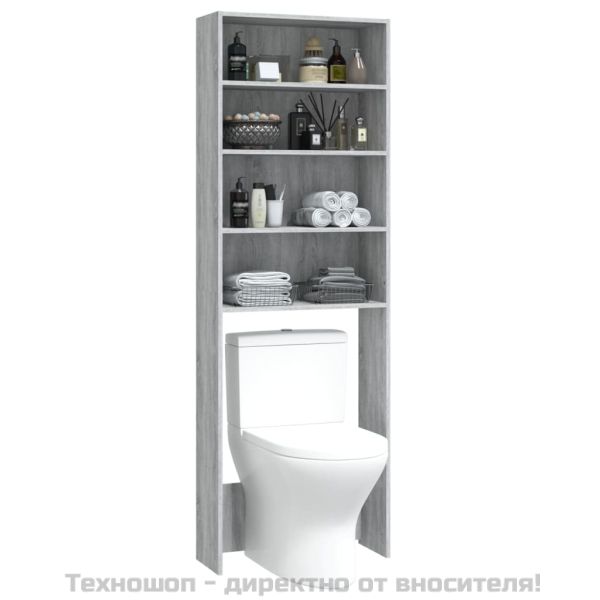 Шкаф за пералня, сив сонома, 64x24x190 см