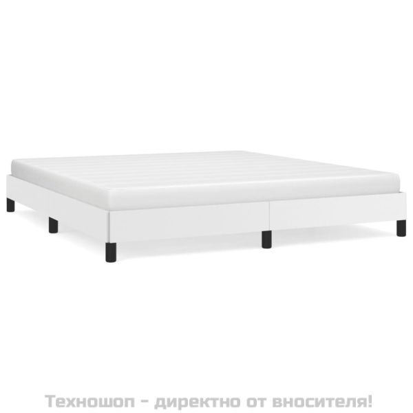 Pамка за легло бяла 180x200 см изкуствена кожа