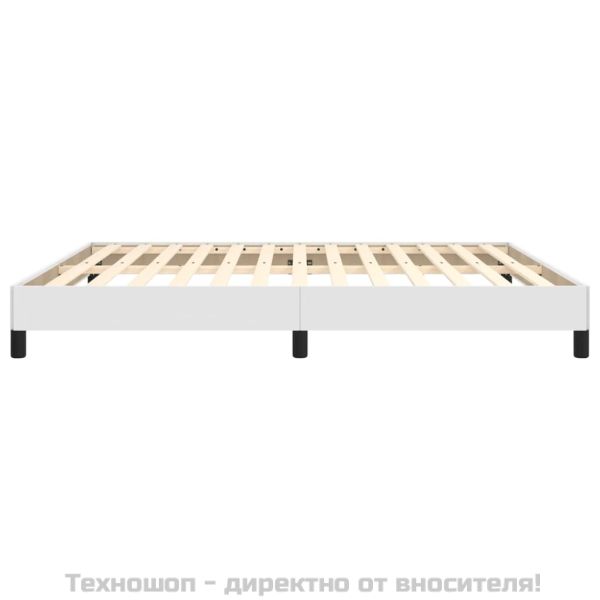 Pамка за легло бяла 180x200 см изкуствена кожа