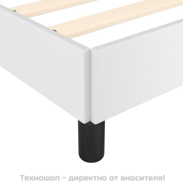 Pамка за легло бяла 180x200 см изкуствена кожа