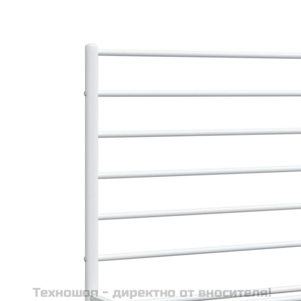 Метална рамка за легло с горна табла, черна, 193x203 см