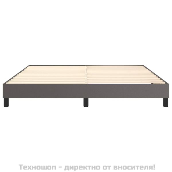 Рамка за легло с пружини сива 180x200 см изкуствена кожа