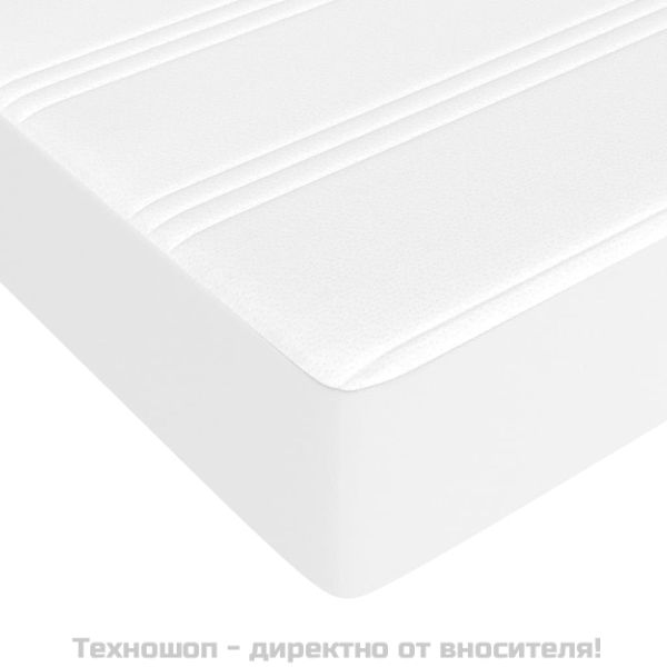 Боксспринг легло с матрак, бяло, 180x200 см, изкуствена кожа