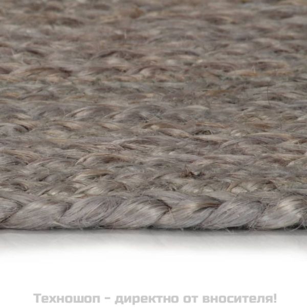 Ръчно тъкан килим от юта, кръгъл, 90 см, сив