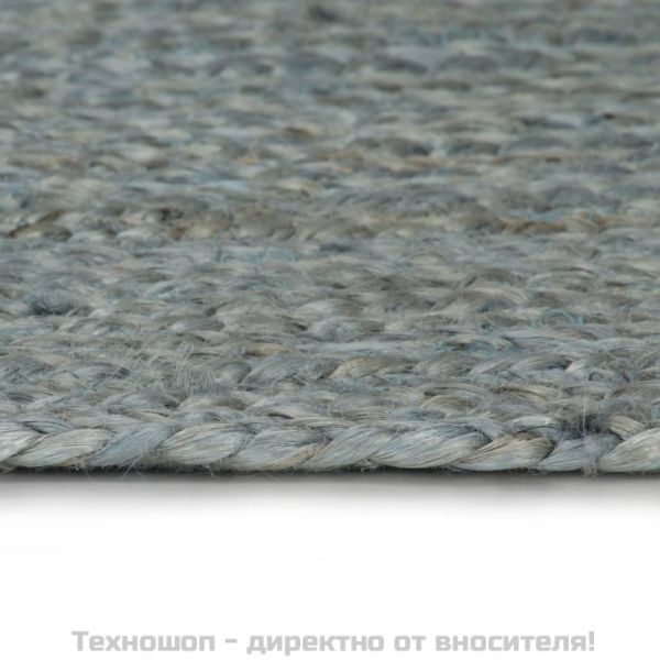 Ръчно тъкан килим от юта, кръгъл, 90 см, маслиненозелен