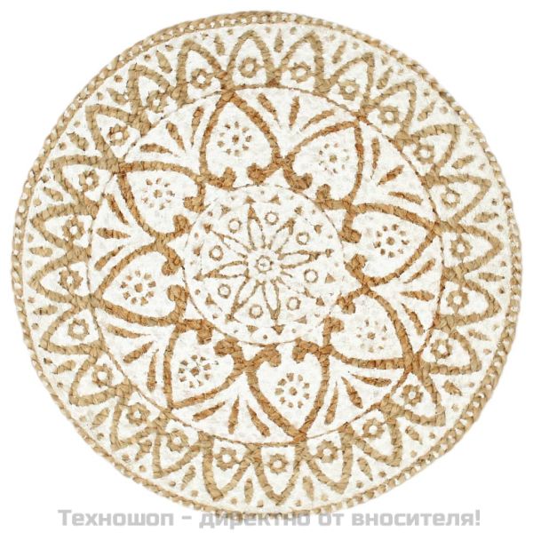 Подложки за хранене, 6 бр, бели, 38 см, кръгли, юта