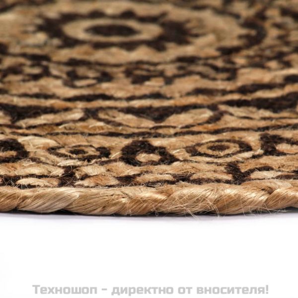 Подложки за хранене, 6 бр, тъмнокафяви, 38 см, кръгли, юта