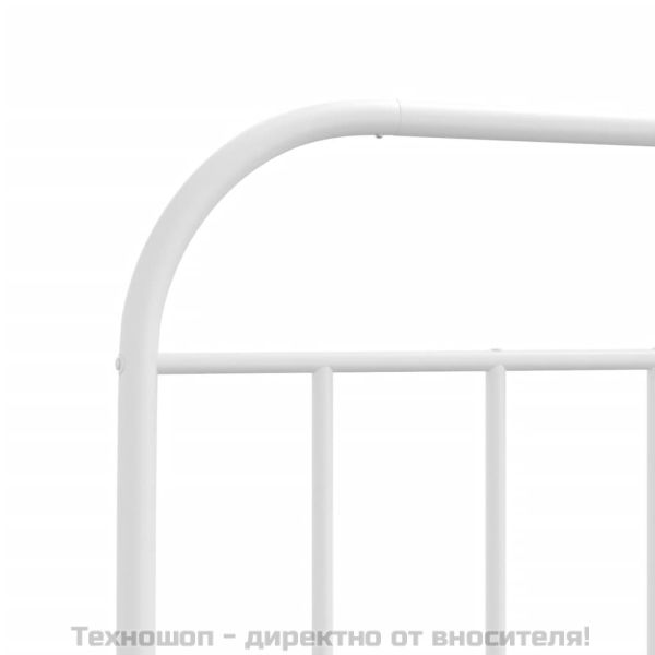 Метална рамка за легло с горна и долна табла, бяла, 90x190 см