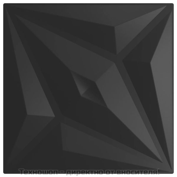 Стенни панели 24 бр черни 50x50 см XPS 6 м² звезда