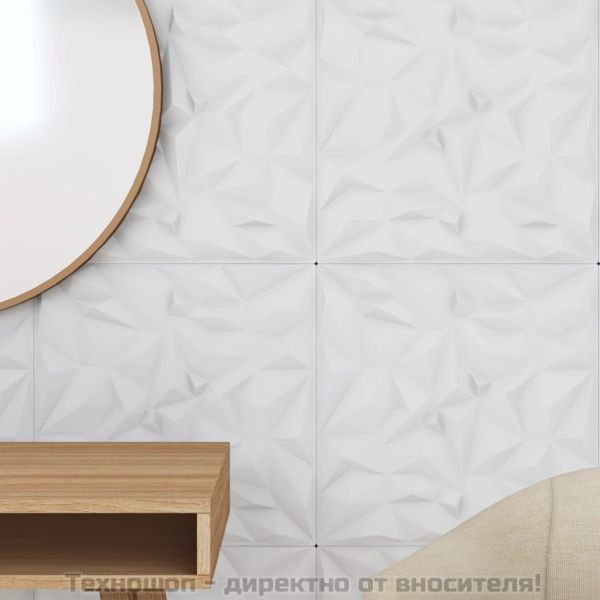 Стенни панели 48 бр бели 50x50 см XPS 12 м² аметист