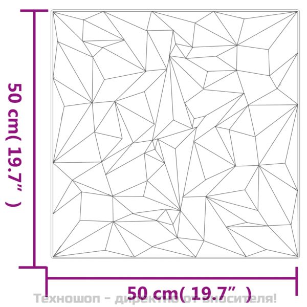 Стенни панели 48 бр бели 50x50 см XPS 12 м² аметист