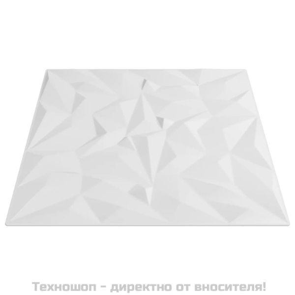 Стенни панели 24 бр бели 50x50 см XPS 6 м² аметист