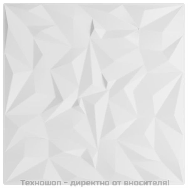 Стенни панели 24 бр бели 50x50 см XPS 6 м² аметист