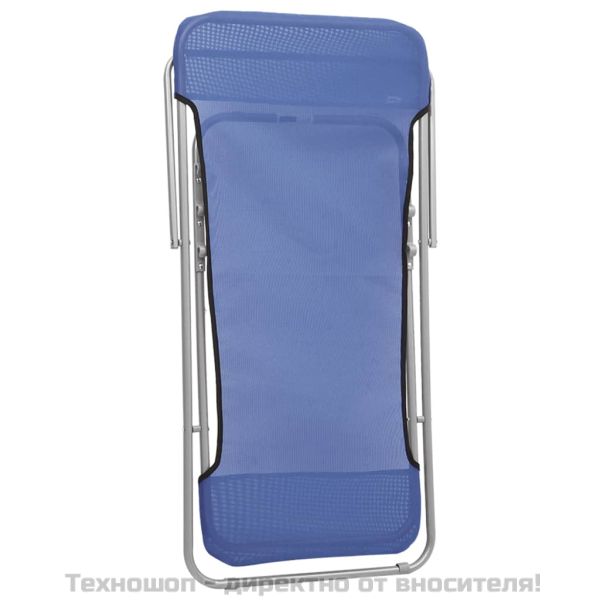 Сгъваеми плажни столове 2 бр сини текстилен и стомана