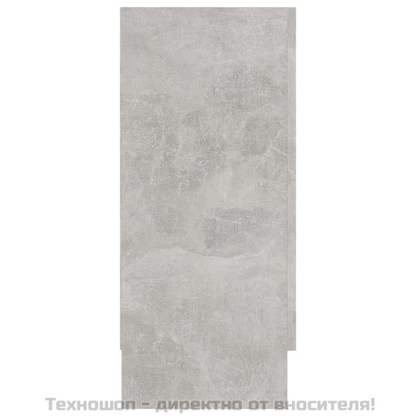 Шкаф витрина, бетонно сив, 120x30,5x70 см, инженерно дърво