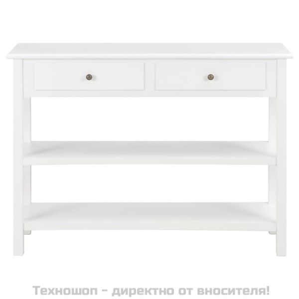 Сайдборд, бял, 110x35x80 см, МДФ