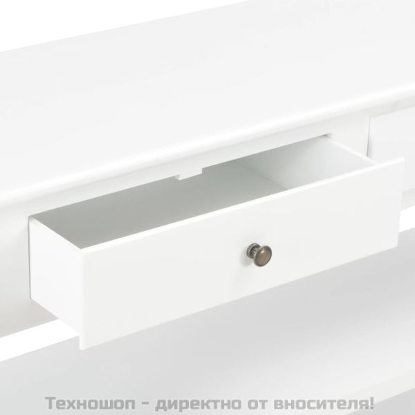 Сайдборд, бял, 110x35x80 см, МДФ