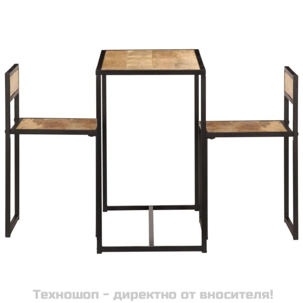 Трапезен комплект, 3 части, мангово дърво масив