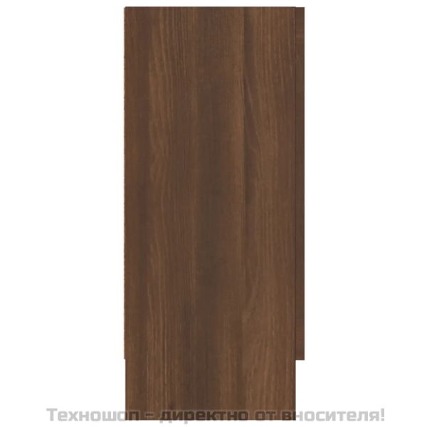 Шкаф витрина, кафяв дъб, 120x30,5x70 см, инженерно дърво