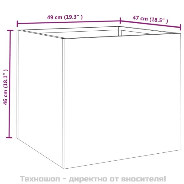 Кашпи, 2 бр, 49x47x46 см, кортенова стомана