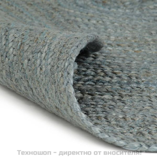 Ръчно тъкан килим от юта, кръгъл, 120 см, маслиненозелен