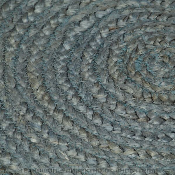 Ръчно тъкан килим от юта, кръгъл, 120 см, маслиненозелен